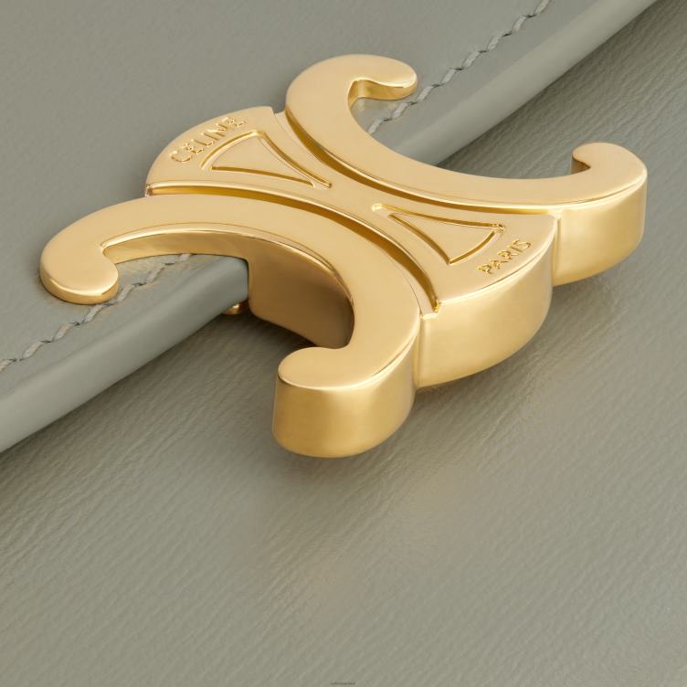 CELINE groene klei grote portemonnee triomphe van glanzend kalfsleer 4TLH8443