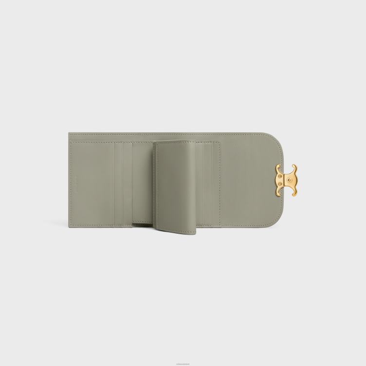 CELINE groene klei kleine portemonnee triomphe van glanzend kalfsleer 4TLH8456