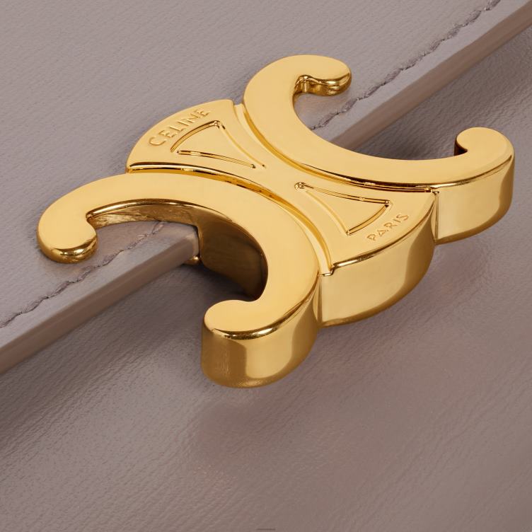 CELINE kiezelsteen compacte portemonnee met munttriomphe van glanzend kalfsleer 4TLH8409