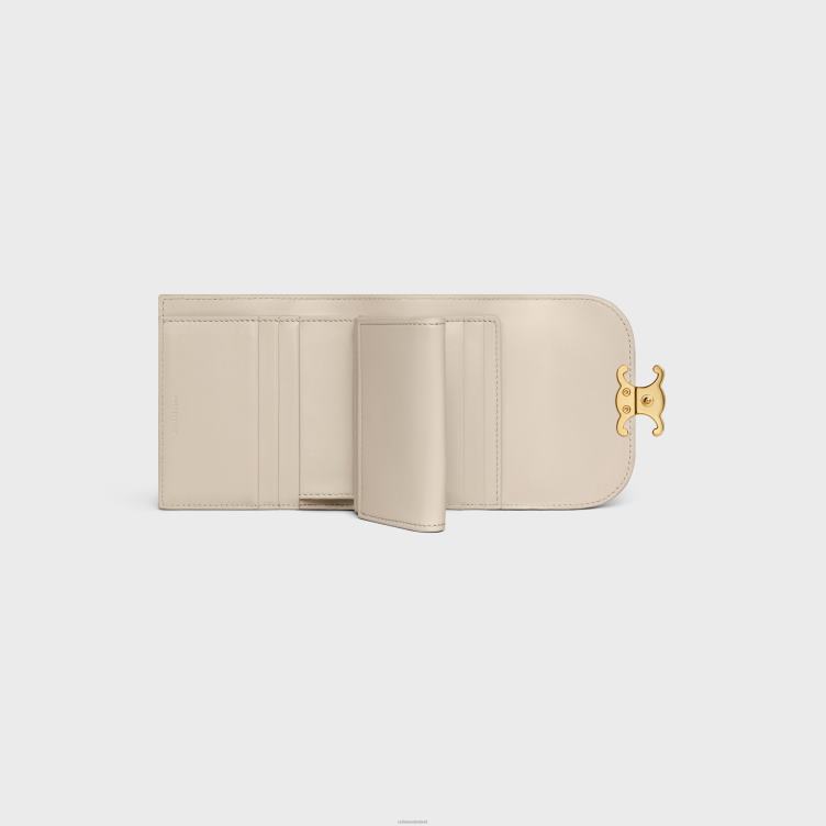 CELINE lichte steen kleine portemonnee triomphe van glanzend kalfsleer 4TLH8415