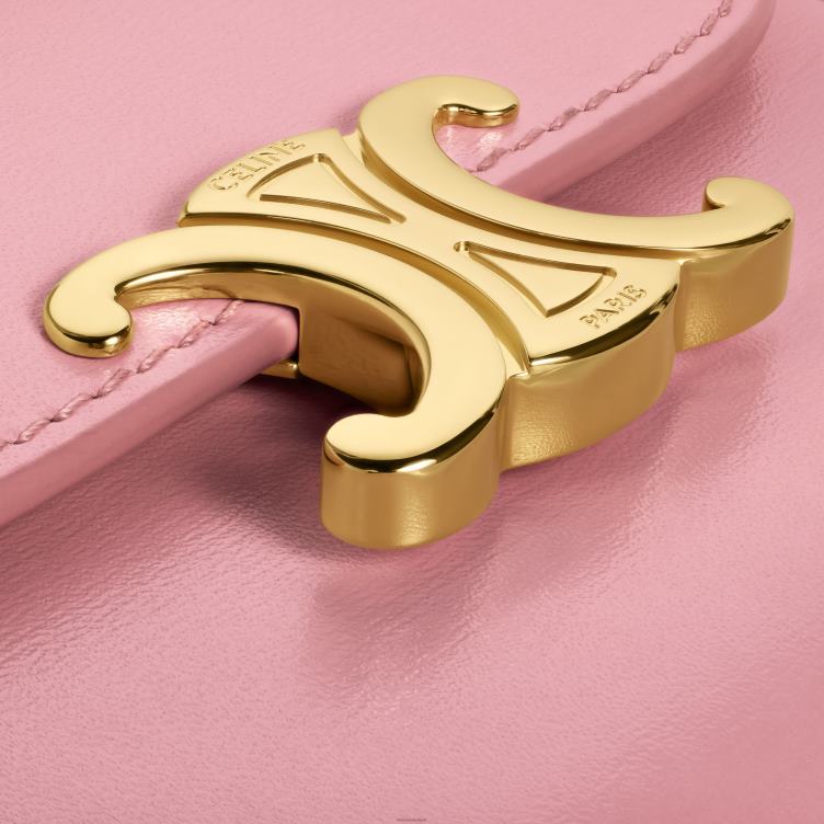 CELINE roos kleine portemonnee triomphe van glanzend kalfsleer 4TLH8412