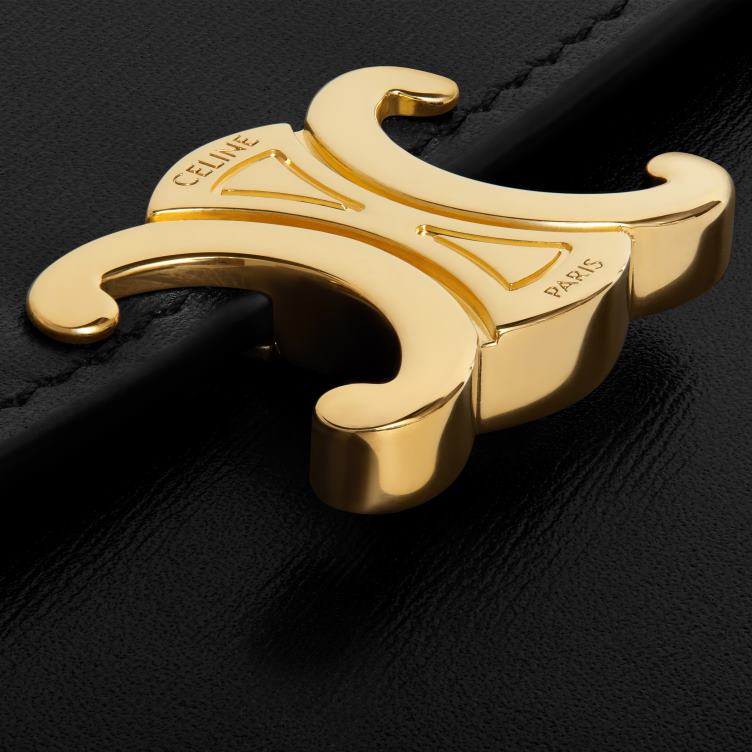 CELINE zwart grote portemonnee triomphe van glanzend kalfsleer 4TLH8441