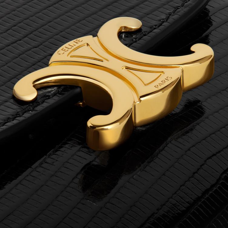 CELINE zwart kleine portemonnee triomphe in hagedis 4TLH8463