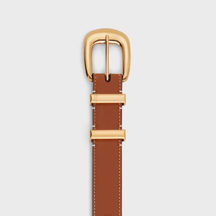 CELINE bruinen Middelgrote westernriem van natuurlijk kalfsleer 4TLH81086