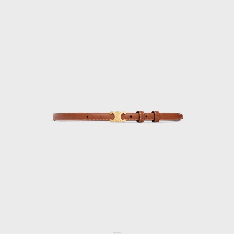 CELINE bruinen tiener triomphe riem van natuurlijk kalfsleer 4TLH81081