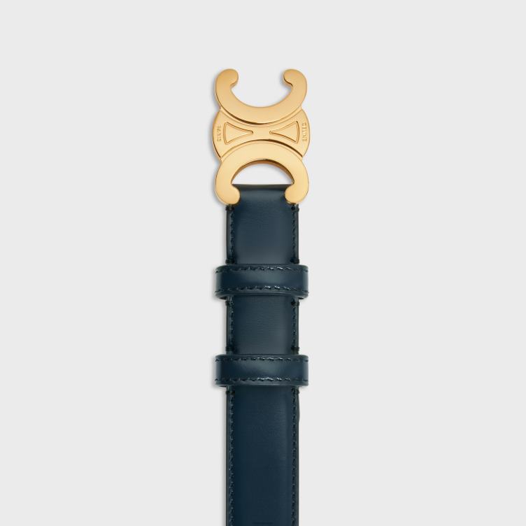 CELINE marineblauw medium triomphe riem van taurillonleer 4TLH81062
