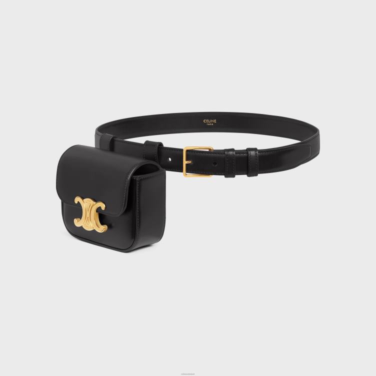 CELINE zwart heuptasje triomphe riem van glanzend kalfsleer 4TLH81095