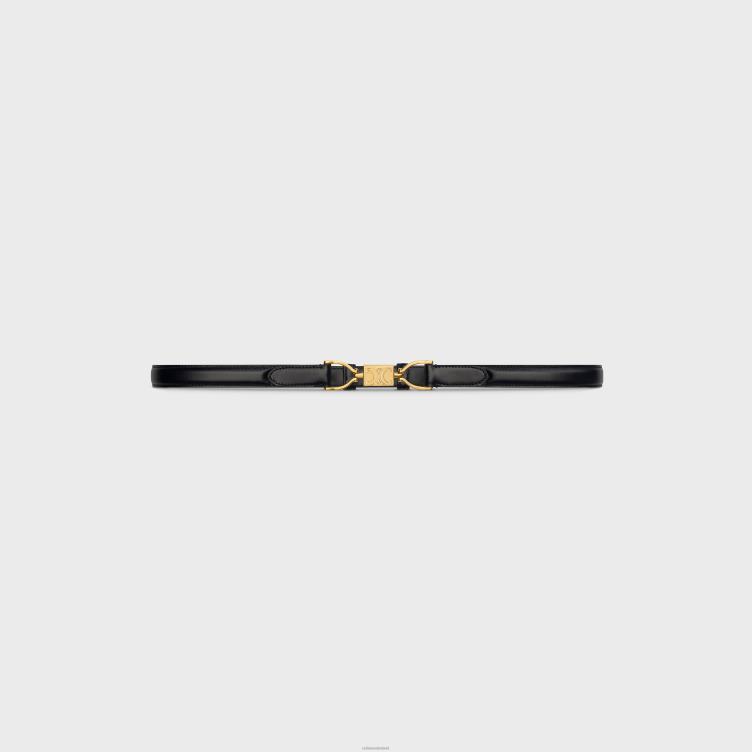 CELINE zwart kleine triomphe-riem van taurillonleer 4TLH81097