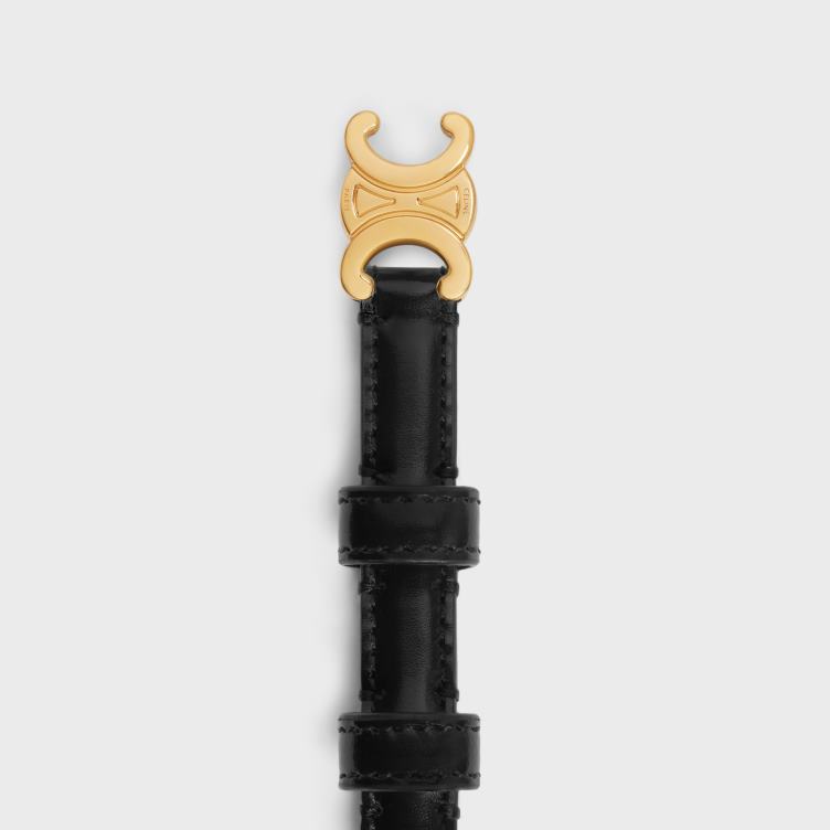 CELINE zwart tiener triomphe riem van taurillonleer 4TLH81025