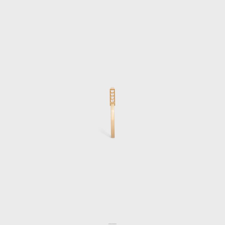 CELINE geel goud en wit lijnring in diamanten 4TLH81397