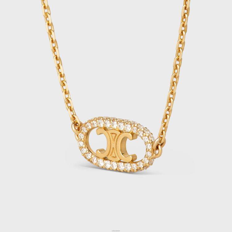 CELINE geel goud en wit maillon triomphe armband in diamanten 4TLH81379