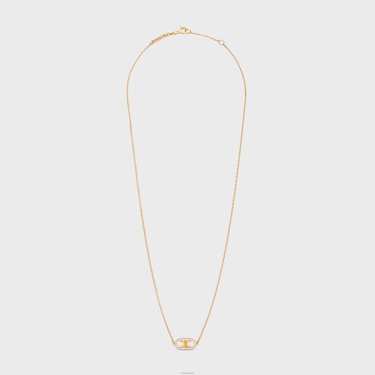CELINE geel goud en wit maillon triomphe ketting in diamanten 4TLH81378