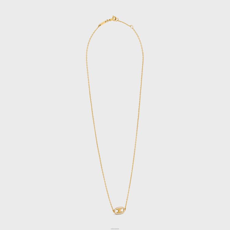 CELINE geel goud en wit maillon triomphe ketting in diamanten 4TLH81378