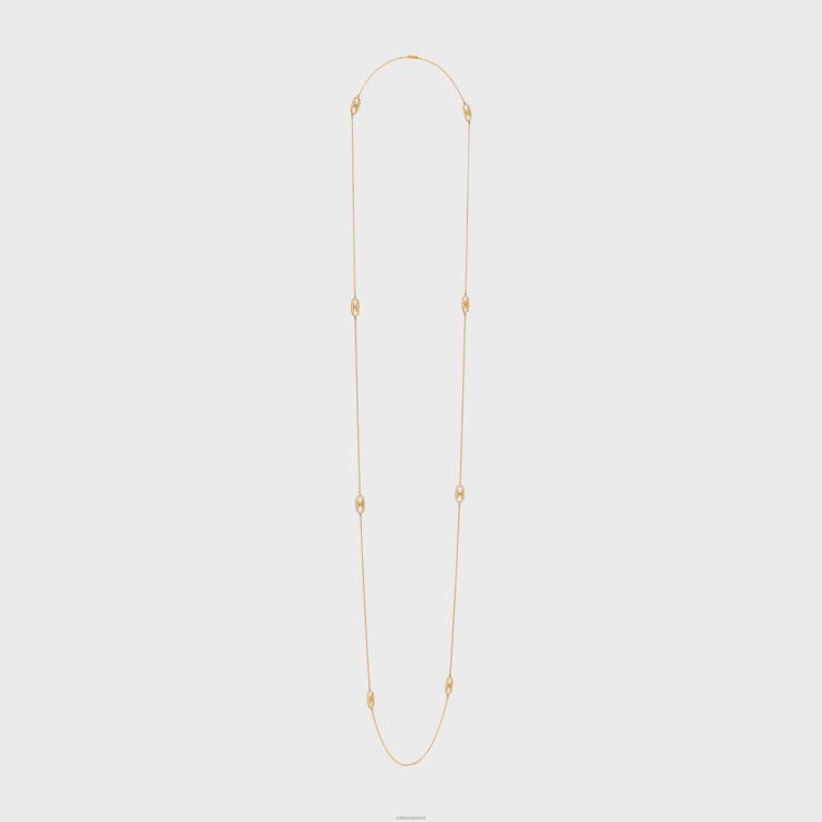 CELINE geel goud en wit maillon triomphe sautoir in diamanten 4TLH81389