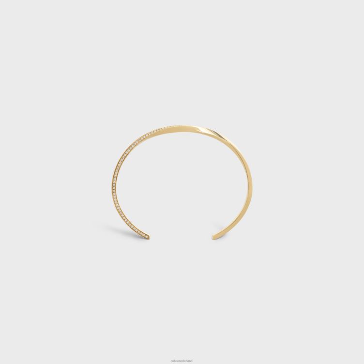 CELINE geel goud en wit torsiearmband in diamanten 4TLH81405