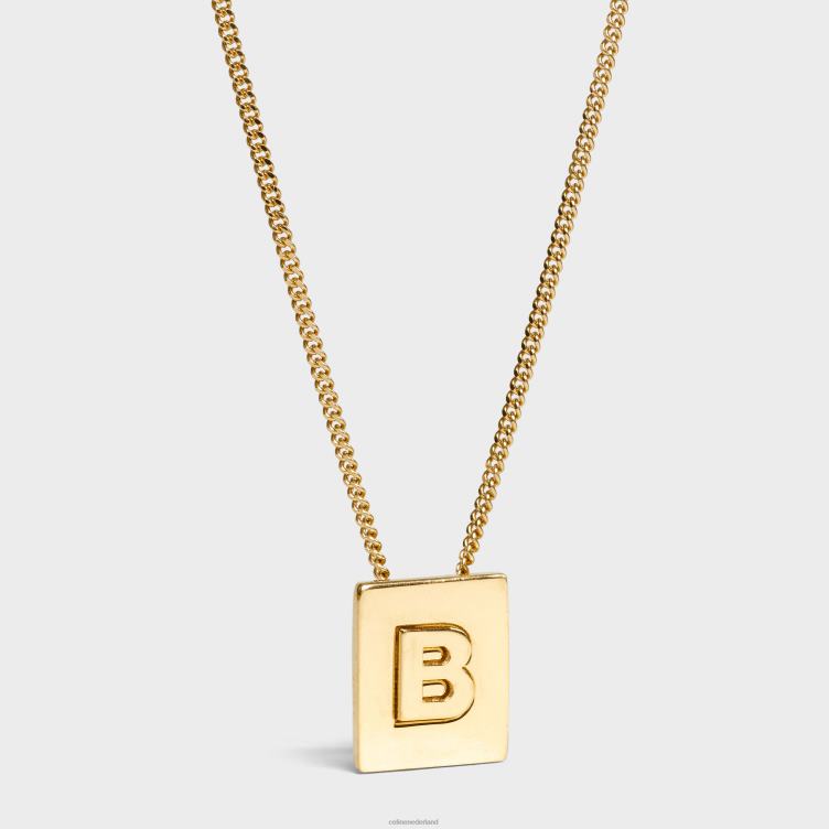 CELINE goud Alfabet B-ketting van messing met afwerking 4TLH81325