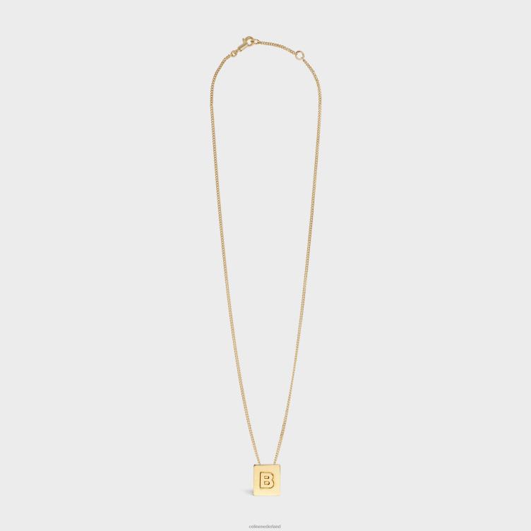 CELINE goud Alfabet B-ketting van messing met afwerking 4TLH81325