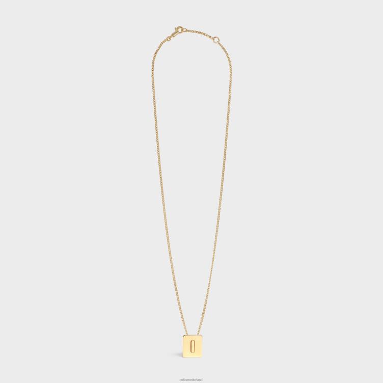 CELINE goud Alfabet I ketting van messing met afwerking 4TLH81332