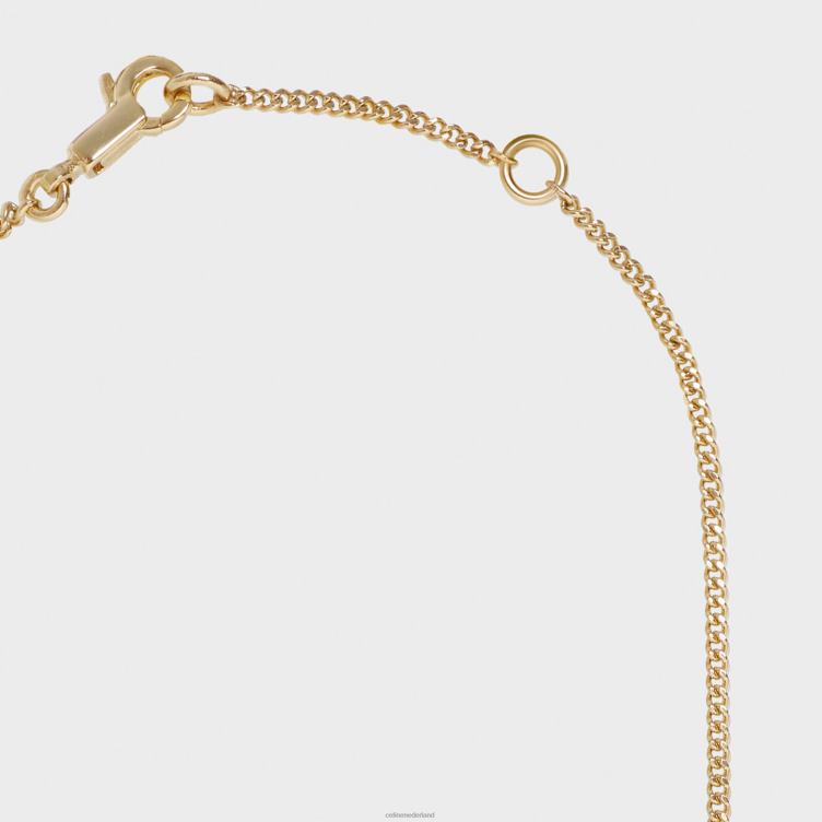 CELINE goud Alfabet W-ketting in messing met afwerking 4TLH81346