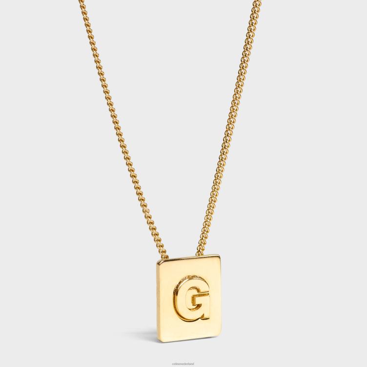 CELINE goud Alfabet g-ketting van messing met afwerking 4TLH81330