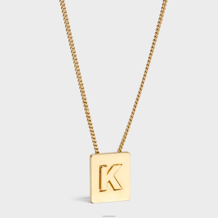 CELINE goud Alfabet k-ketting van messing met afwerking 4TLH81334