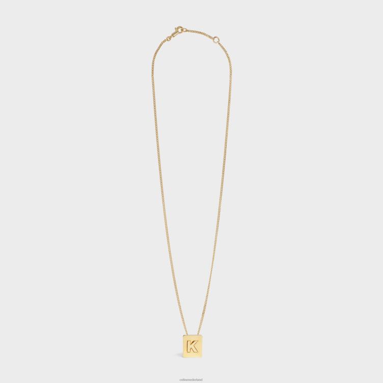 CELINE goud Alfabet k-ketting van messing met afwerking 4TLH81334
