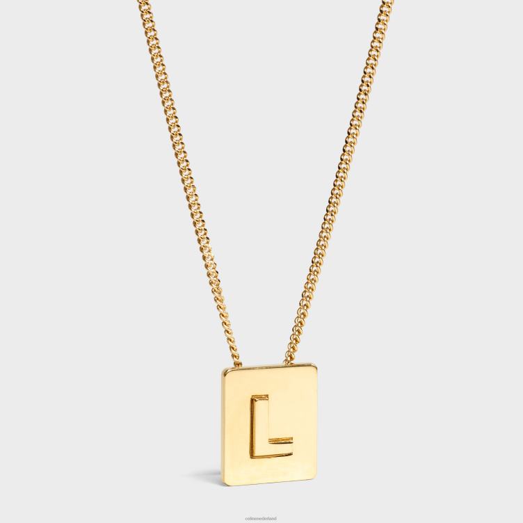 CELINE goud Alfabet l ketting in messing met afwerking 4TLH81335