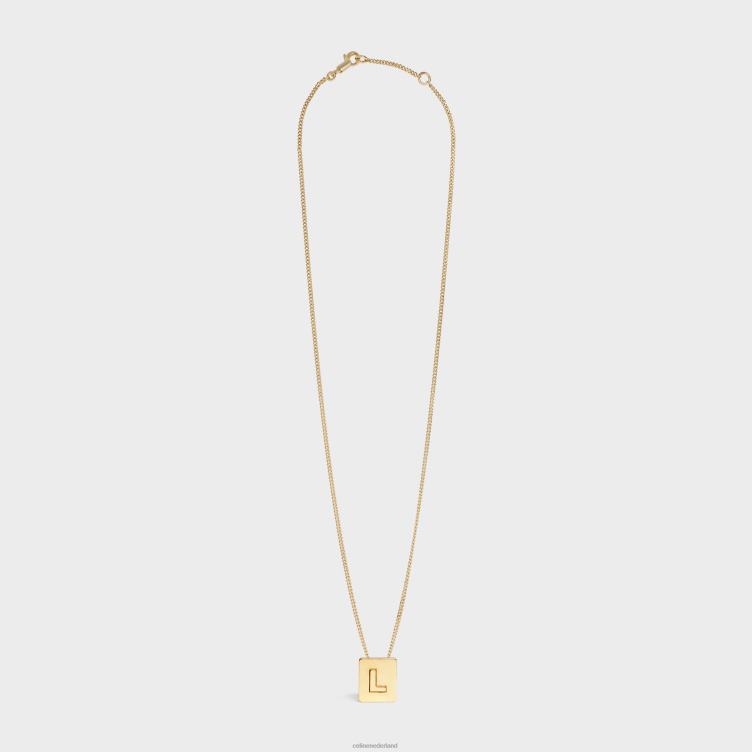 CELINE goud Alfabet l ketting in messing met afwerking 4TLH81335