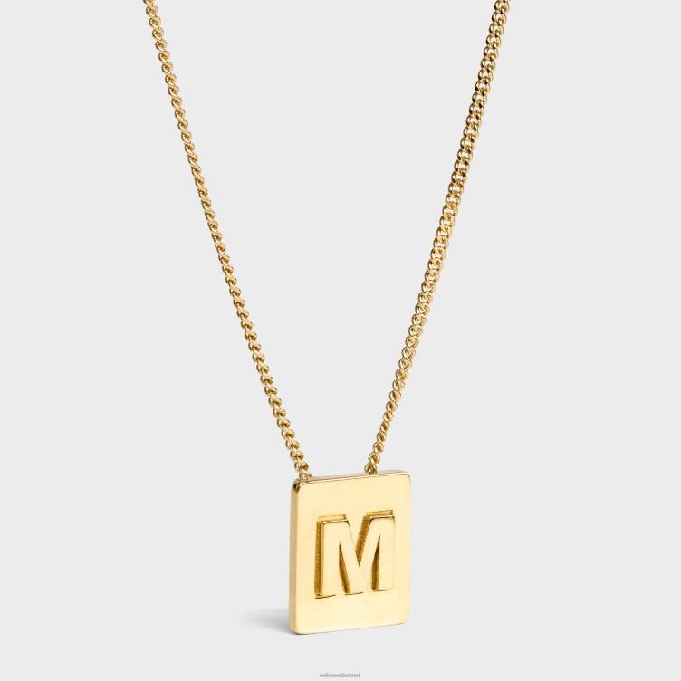 CELINE goud Alfabet m ketting in messing met afwerking 4TLH81336