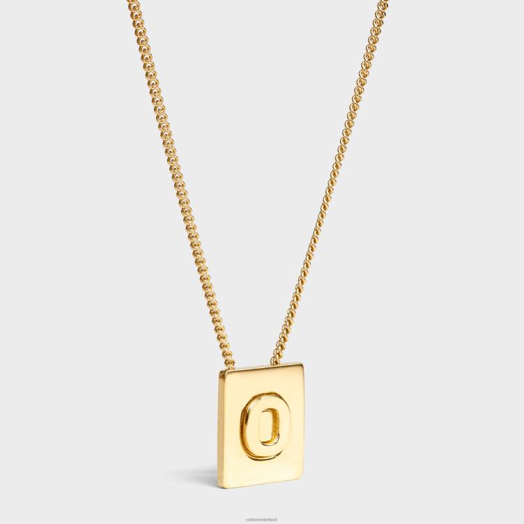 CELINE goud Alfabet o-ketting in messing met afwerking 4TLH81338