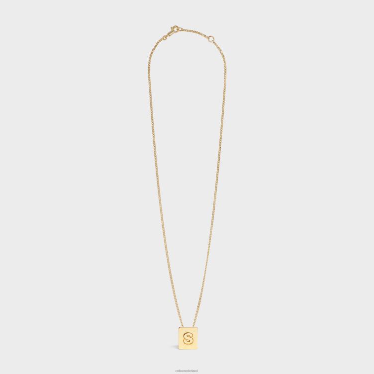 CELINE goud Alfabetketting van messing met afwerking 4TLH81342