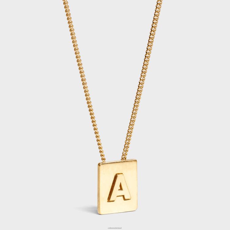 CELINE goud alfabet een ketting in messing met afwerking 4TLH81324