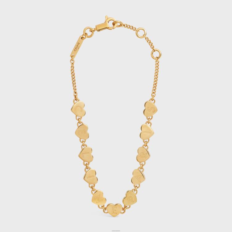 CELINE goud coeur-armband van messing met afwerking 4TLH81263