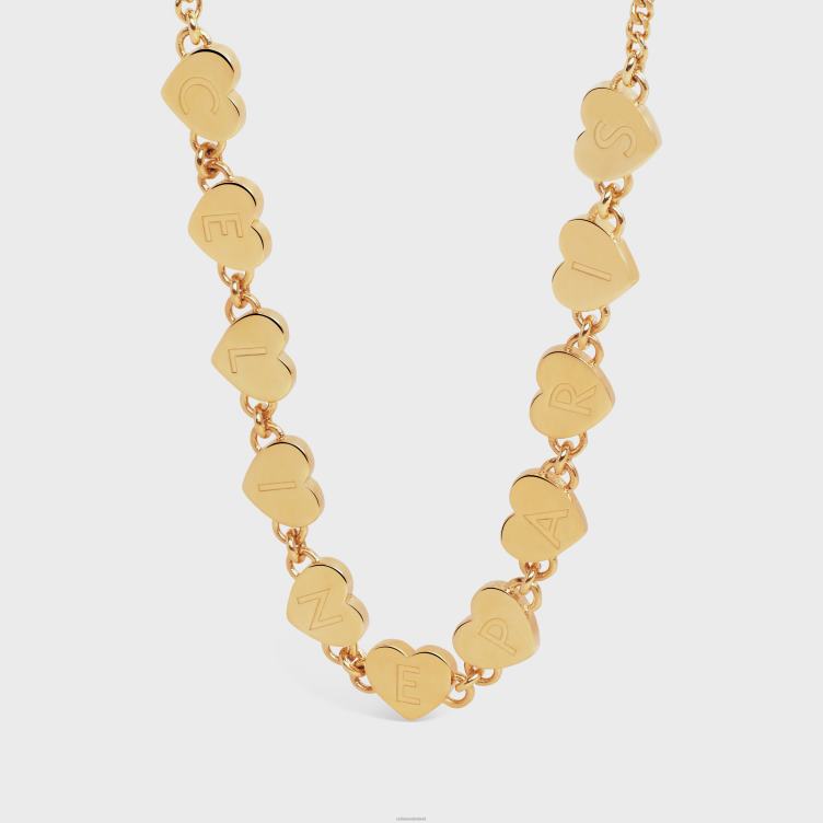 CELINE goud coeur-armband van messing met afwerking 4TLH81263