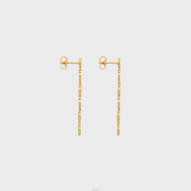 CELINE goud coeur oorbellen in messing met afwerking 4TLH81264