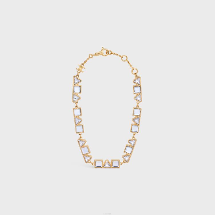 CELINE goud geometrische armband in messing met afwerking en strass 4TLH81266