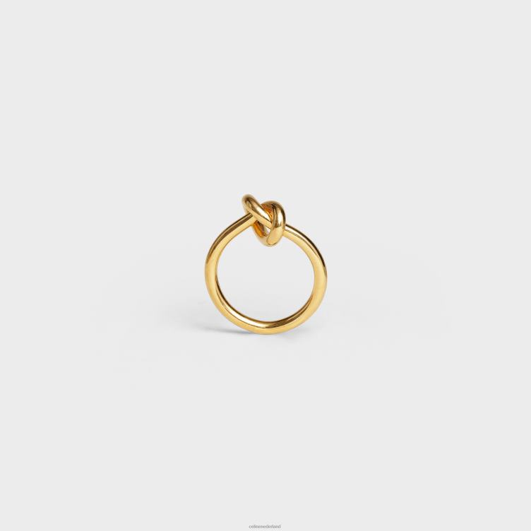 CELINE goud knoopring in messing met afwerking 4TLH81375