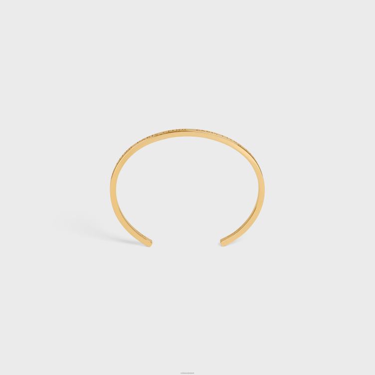 CELINE goud paris dunne manchet in messing met afwerking 4TLH81365