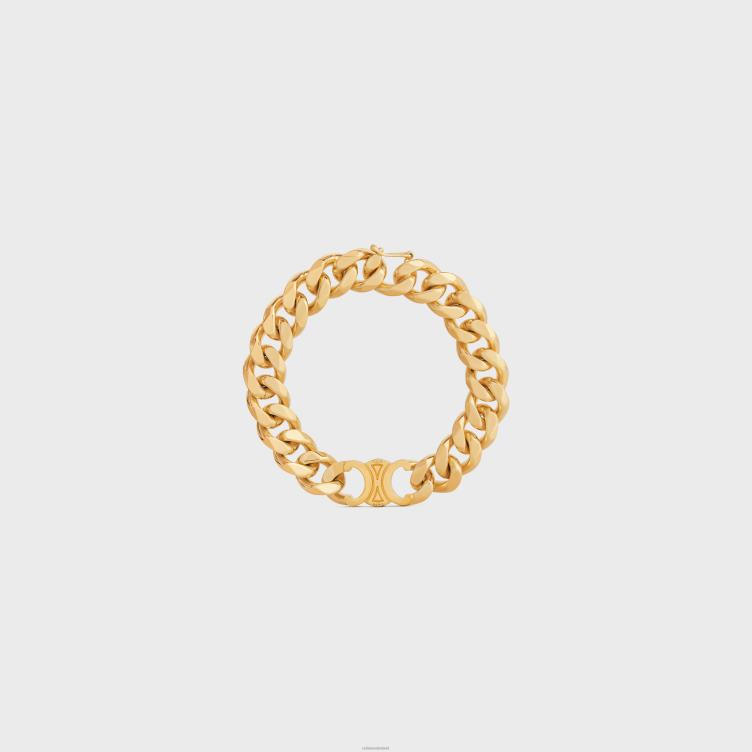 CELINE goud triomphe gourmette armband in messing met afwerking 4TLH81311