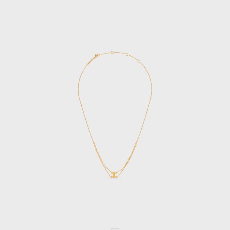 CELINE goud triomphe hangende ketting in messing met afwerking 4TLH81305
