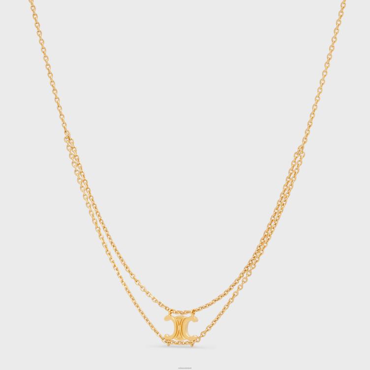CELINE goud triomphe hangende ketting in messing met afwerking 4TLH81305