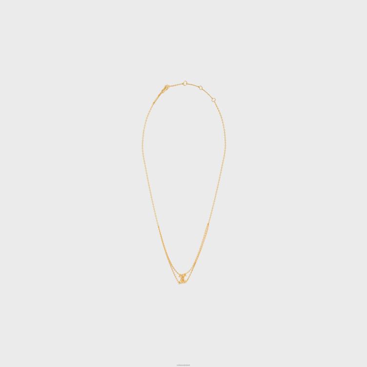 CELINE goud triomphe hangende ketting in messing met afwerking 4TLH81305