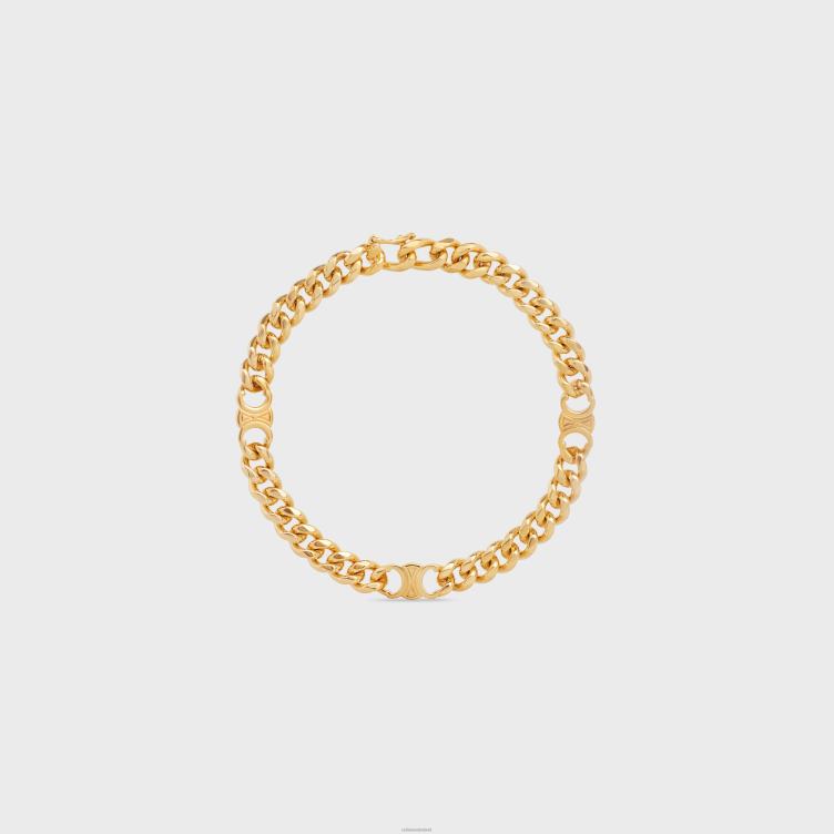 CELINE goud triomphe kleine gourmette armband in messing met afwerking 4TLH81278