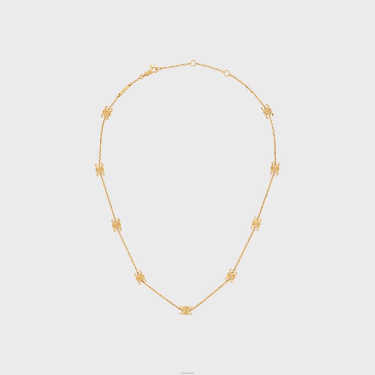 CELINE goud triomphe mini triomphe ketting in messing met afwerking 4TLH81296