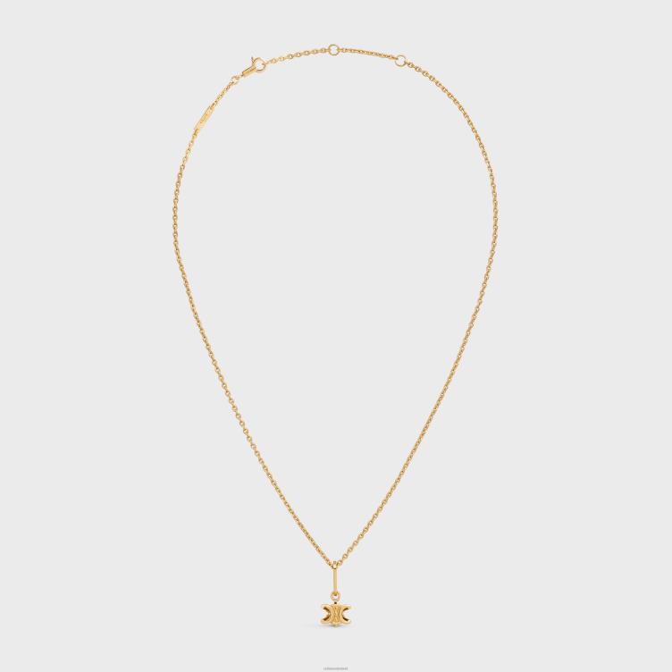 CELINE goud triomphe solitaire ketting in messing met afwerking 4TLH81270