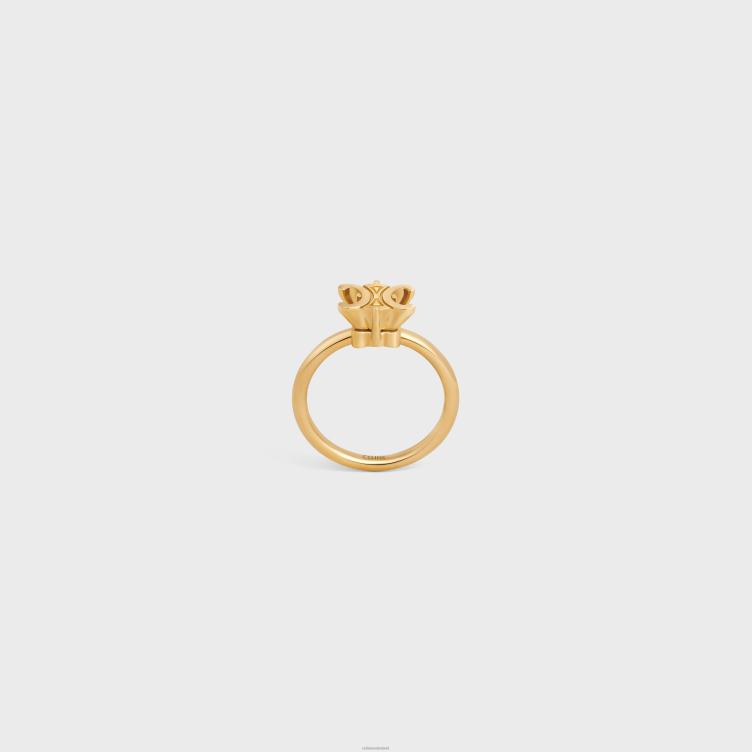 CELINE goud triomphe solitaire ring in messing met afwerking 4TLH81271
