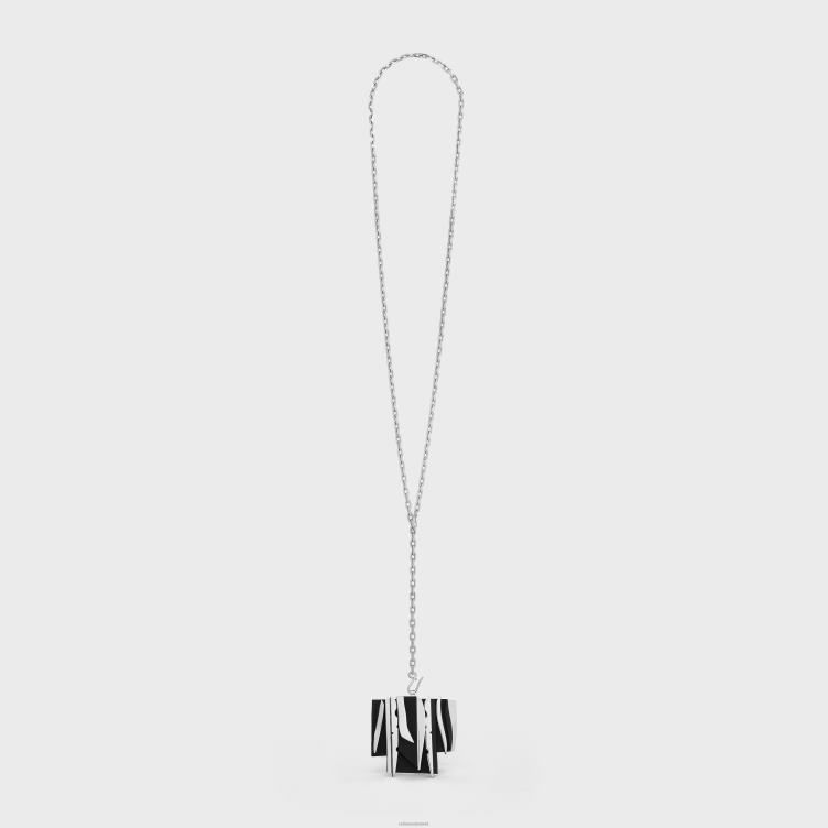 CELINE zilver zwart nevelson projectketting sterling zilver en eikenhout 4TLH81363