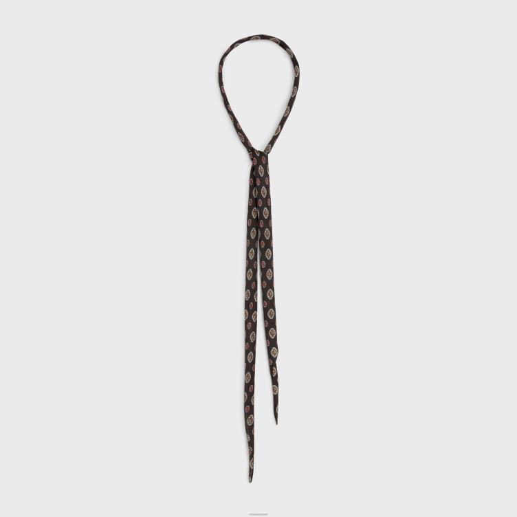 CELINE bruin dunne sjaal biscotto zijde charmeuse 4TLH81221