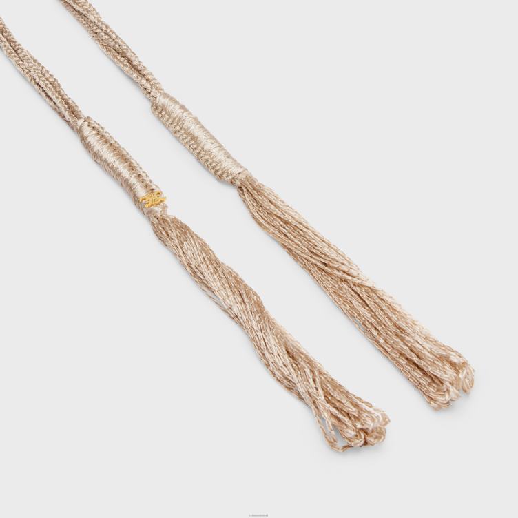 CELINE licht taupe dunne sjaal van gehaakt zijde 4TLH81219