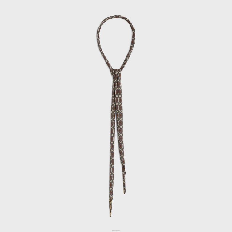 CELINE paille dunne sjaal biscotto zijde charmeuse 4TLH81223